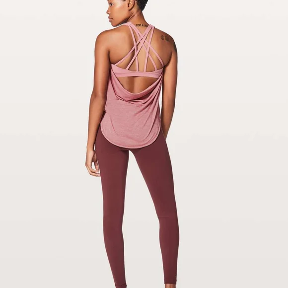 Lululemon Free To Be Serene Tank (2 In 1) Support For C/D Cup Heathered Quicksan - Picture 3 of 7